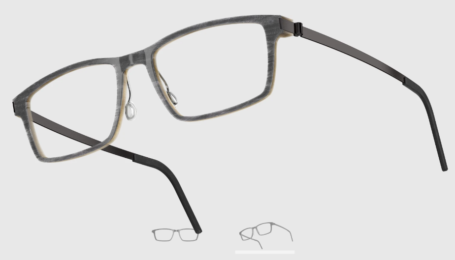 Lindberg Wood and Buffalo Titanium Rectangular Eyeglasses