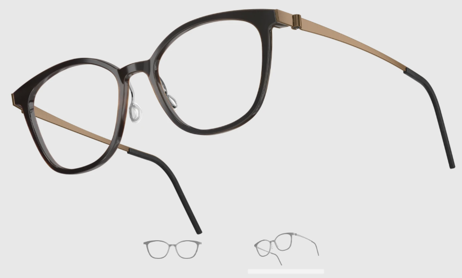 Lindberg Wood and Buffalo Titanium Square Eyeglasses