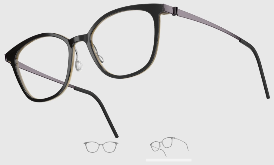 Lindberg Wood and Buffalo Titanium Square Eyeglasses