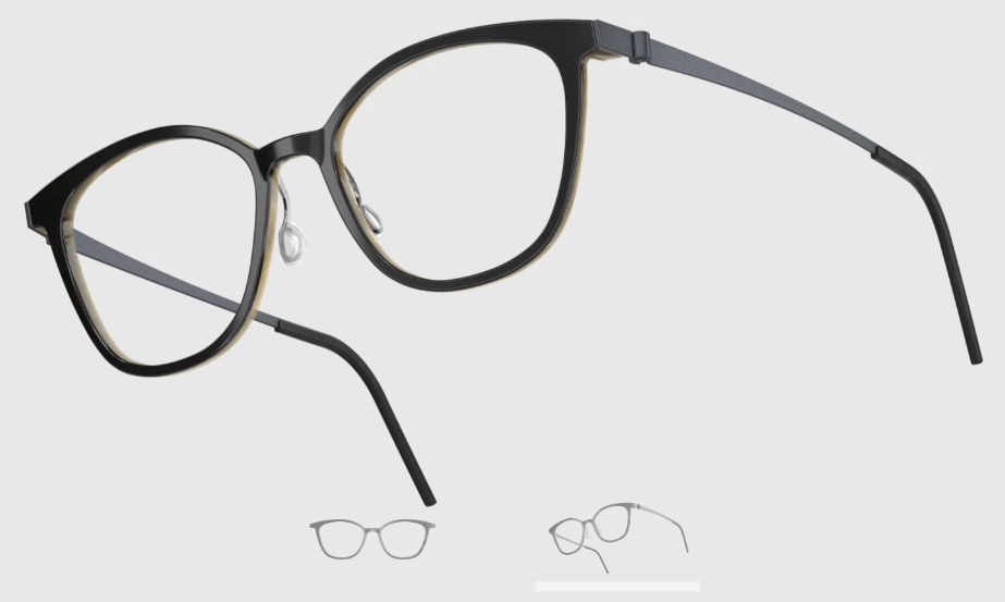 Lindberg Wood and Buffalo Titanium Square Eyeglasses