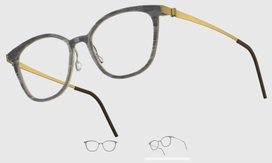 Lindberg Wood and Buffalo Titanium Square Eyeglasses