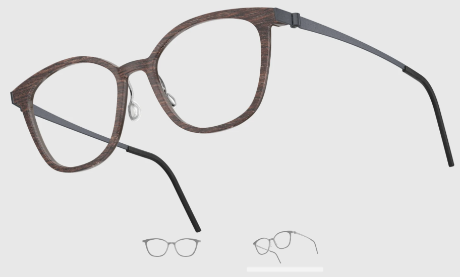 Lindberg Wood and Buffalo Titanium Square Eyeglasses