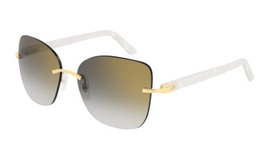 C Allongé de Cartier Motif Rimless Metal Sunglasses