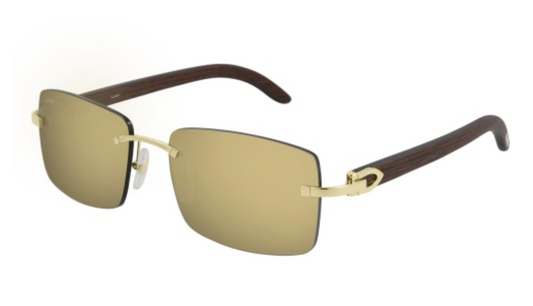 C Allongé de Cartier Motif Rimless Wood Sunglasses