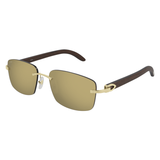 C Allongé de Cartier Motif Rimless Wood Sunglasses
