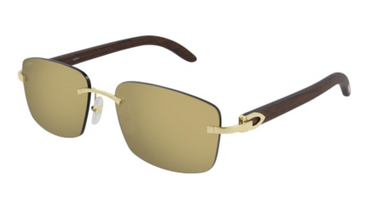 C Allongé de Cartier Motif Rimless Wood Sunglasses