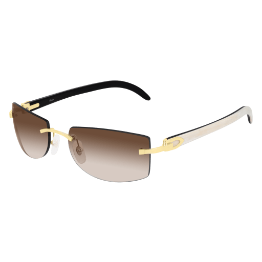 C Allongé de Cartier Motif Rimless Horn Sunglasses