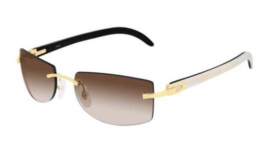 C Allongé de Cartier Motif Rimless Horn Sunglasses