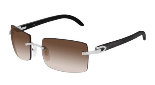 C Allongé de Cartier Motif Rimless Horn Sunglasses