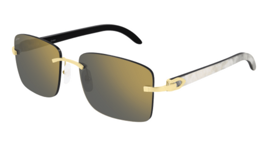 C Allongé de Cartier Motif Rectangular Horn Sunglasses