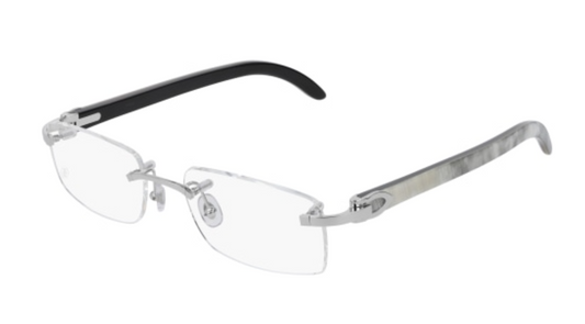 C Allongé de Cartier Motif Rectangular Horn Eyeglasses
