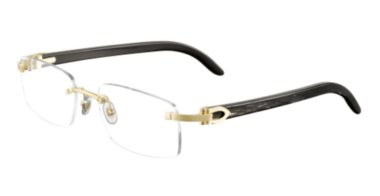 C Allongé de Cartier Motif Rectangular Horn Eyeglasses