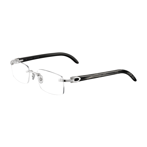 C Allongé de Cartier Motif Rectangular Horn Eyeglasses