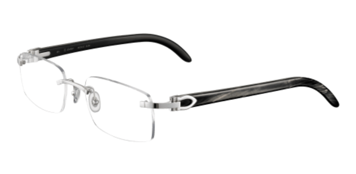 C Allongé de Cartier Motif Rectangular Horn Eyeglasses