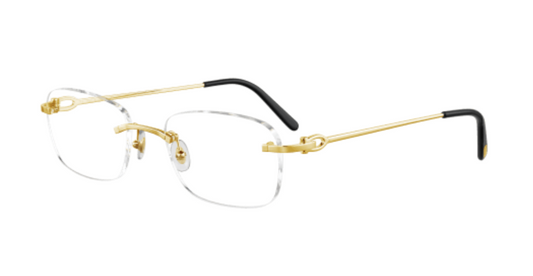 C Allongé de Cartier Motif Rectangular Metal Eyeglasses