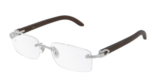 C Allongé de Cartier Motif Rimless Wood Eyeglasses