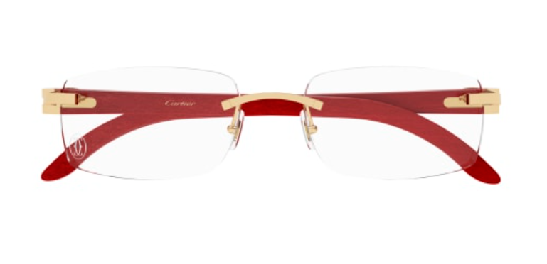 C Allongé de Cartier Motif Rimless Wood Eyeglasses