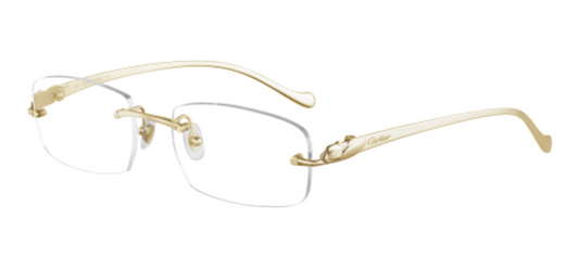 Panthère de Cartier Rectangular Metal Eyeglasses
