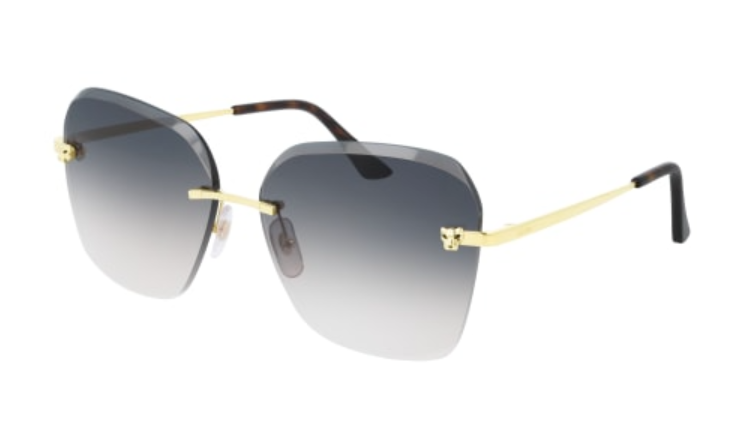 Panthère de Cartier Butterfly Rimless Sunglasses