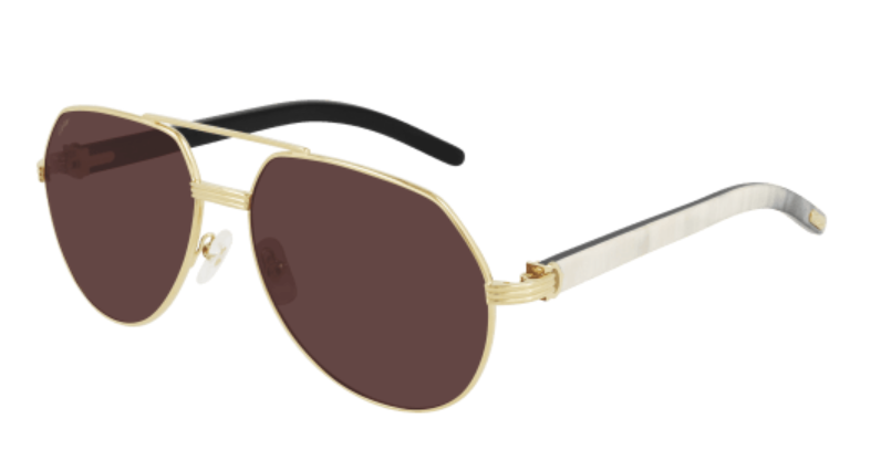 Première de Cartier Aviator Horn Polarized Sunglasses