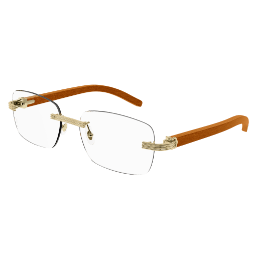 Première de Cartier Rimless Wood/Horn Eyeglasses