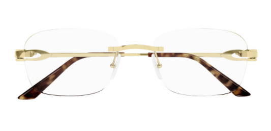 C Allongé de Cartier Motif Rectangular Metal Eyeglasses