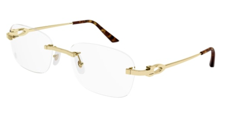 C Allongé de Cartier Motif Rectangular Metal Eyeglasses