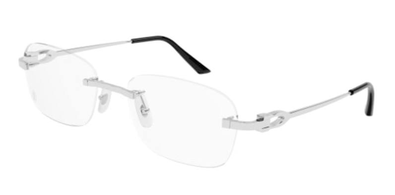 C Allongé de Cartier Motif Rectangular Metal Eyeglasses