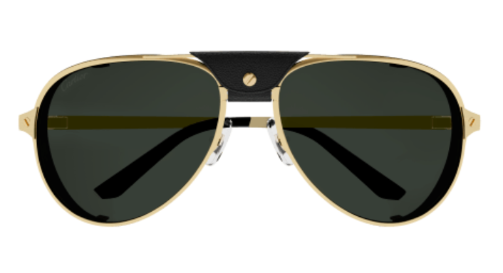 Santos de Cartier Aviator Metal Polarized Sunglasses