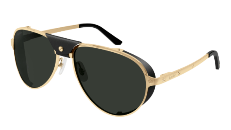Santos de Cartier Aviator Metal Polarized Sunglasses
