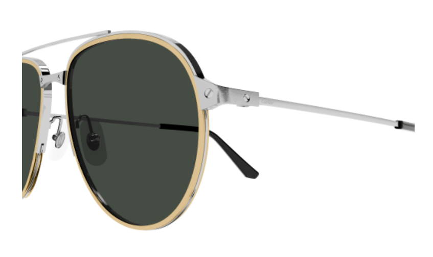 Santos de Cartier Aviator Metal Polarized Sunglasses