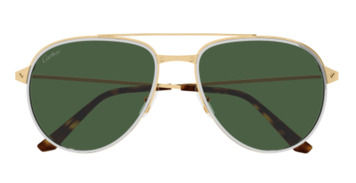 Santos de Cartier Aviator Metal Polarized Sunglasses
