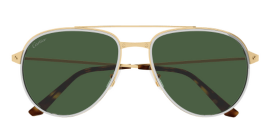 Santos de Cartier Aviator Metal Polarized Sunglasses