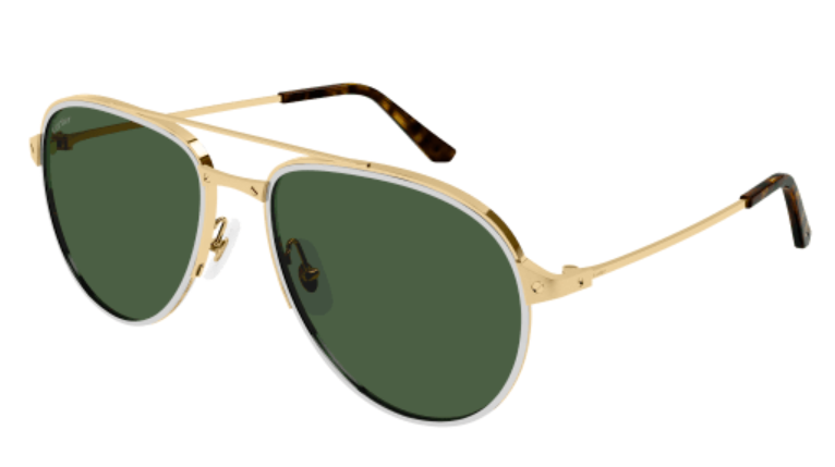 Santos de Cartier Aviator Metal Polarized Sunglasses