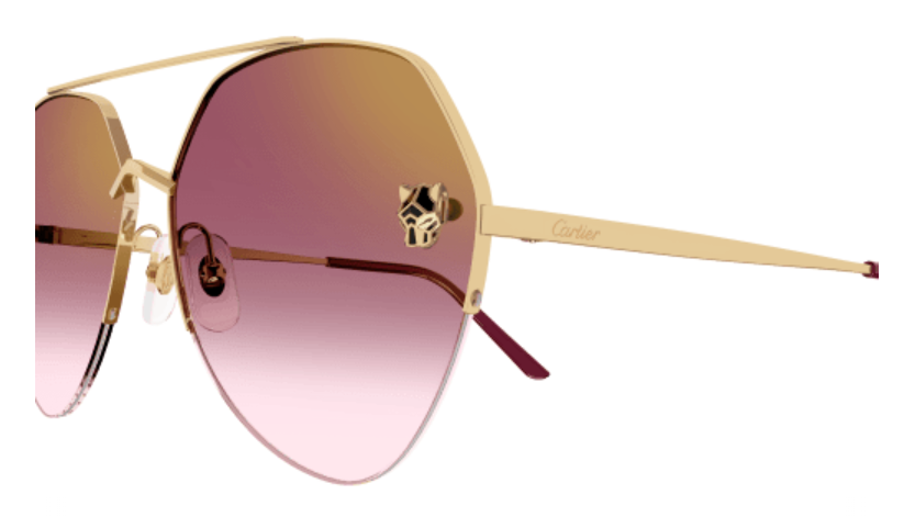 Panthère de Cartier Aviator Metal Sunglasses