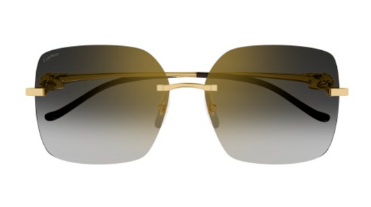 Panthère de Cartier Butterfly Rimless Sunglasses