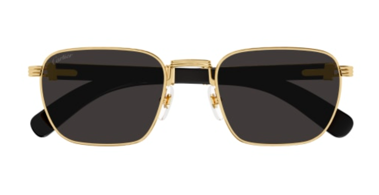 Première de Cartier Square Wood/Horn Sunglasses