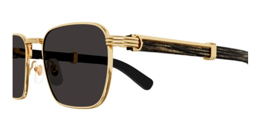 Première de Cartier Square Wood/Horn Sunglasses