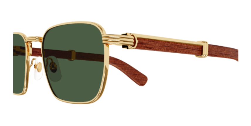 Première de Cartier Square Wood/Horn Sunglasses