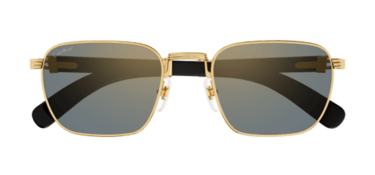 Première de Cartier Square Wood/Horn Sunglasses