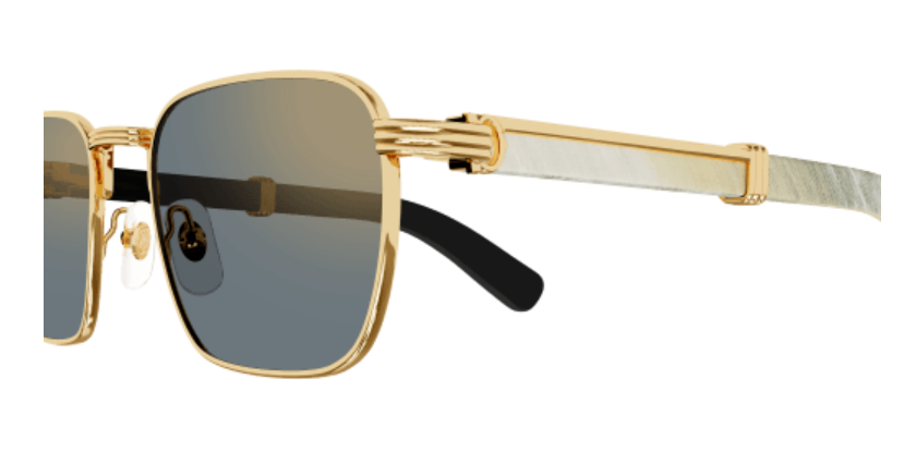 Première de Cartier Square Wood/Horn Sunglasses