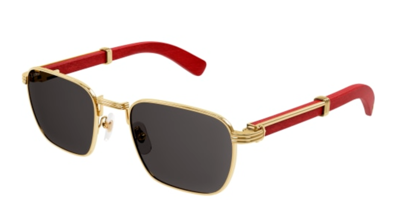 Première de Cartier Square Wood/Horn Sunglasses