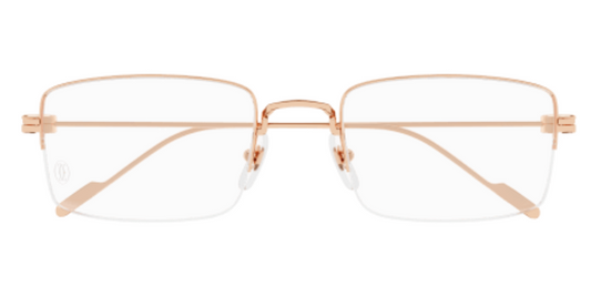 Precious de Cartier Rectangular Solid Gold Eyeglasses