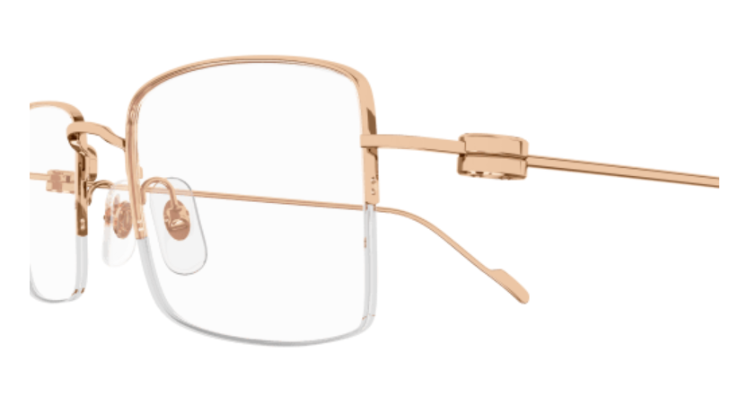 Precious de Cartier Rectangular Solid Gold Eyeglasses