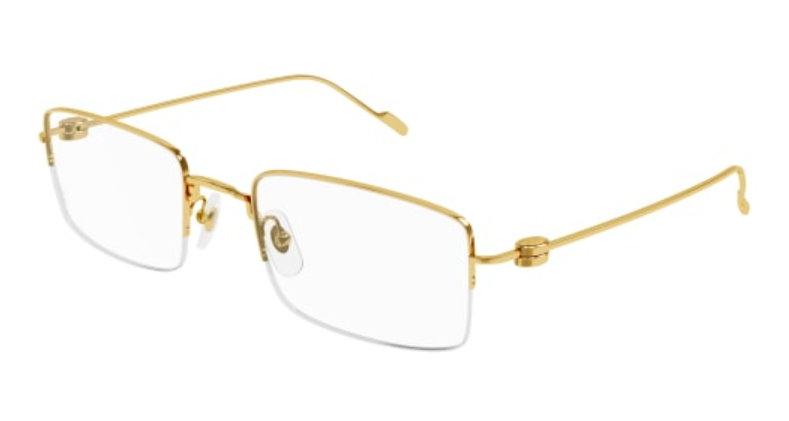 Precious de Cartier Rectangular Solid Gold Eyeglasses