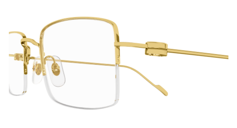 Precious de Cartier Rectangular Solid Gold Eyeglasses
