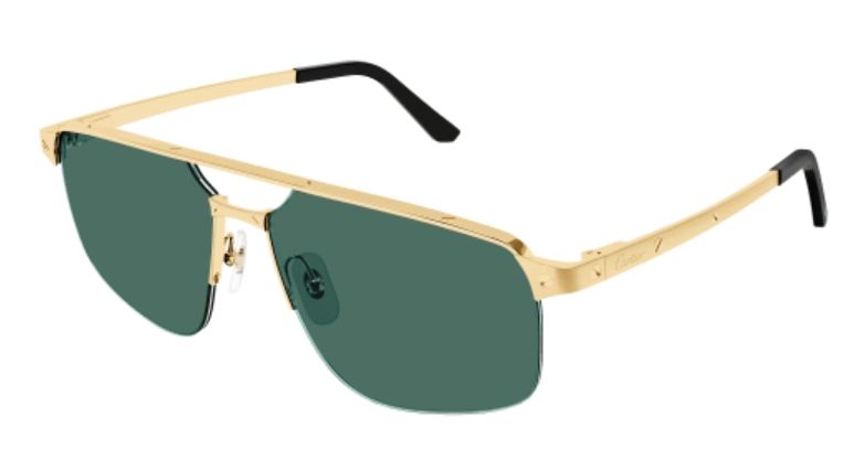 Santos de Cartier Aviator Metal Sunglasses