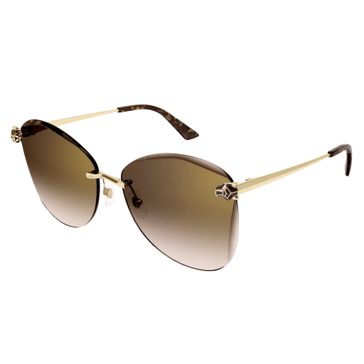 Panthère de Cartier Butterfly Rimless Sunglasses