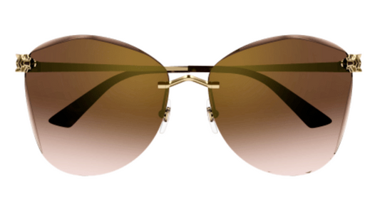 Panthère de Cartier Butterfly Rimless Sunglasses