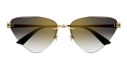 Panthère de Cartier Triangle Rimless Sunglasses